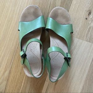 Dansko Green Leather Sandals